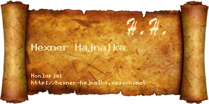 Hexner Hajnalka névjegykártya